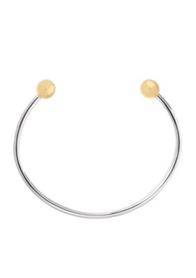 Belk Silverworks Fine Silver Plate Two Tone Bangle Bracelet