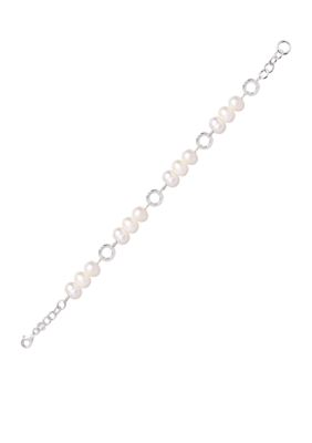 Belk Silverworks Freshwater Pearl Charm Bracelet