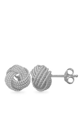 Belk Silverworks Twisted Rope Love Knot Stud Earrings