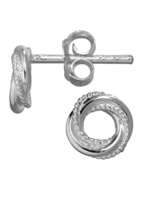 Belk Silverworks Flat Twist Stud Earrings