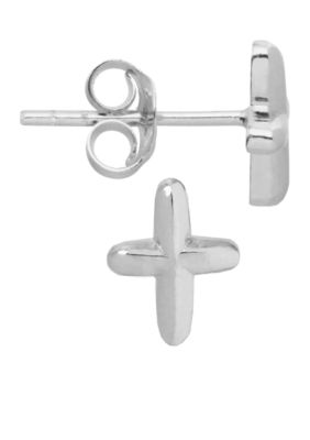 Belk Silverworks Sterling Silver Cross Stud Earrings