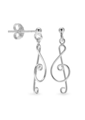 Belk Silverworks Treble Clef Drop Earrings