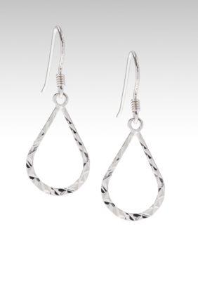 Belk Silverworks Diamond Cut Teardrop Fish Hook Earring