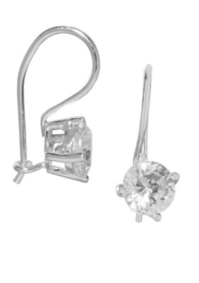Belk Silverworks Sterling Silver Round CZ Drop Earrings