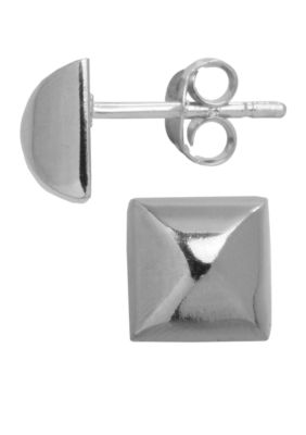 Belk Silverworks Polished Pyramid Stud Earrings