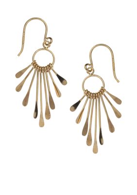 Belk Silverworks 24KT Gold Over Sterling Silver Paddle Drop Earrings