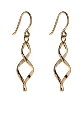 Belk Silverworks Gold Over Sterling Silver Swirl Drop Earrings