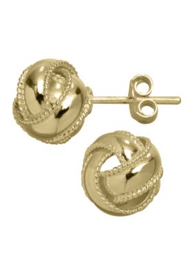 Belk Silverworks 24KT Gold Over Sterling Silver Love Knot Stud Earrings