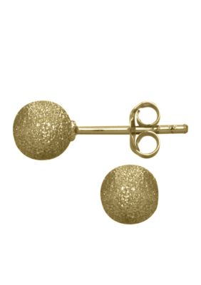 Belk Silverworks 8MM Gold Over Sterling Silver Textured Ball Stud Earrings