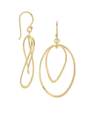 Belk Silverworks 24 Karat Gold Over Sterling Silver Oval Drop Earrings
