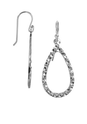 Belk Silverworks Fine Silver Plate Hammered Teardrop Earrings