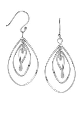 Belk Silverworks Fine Silver Plated Triple Teardrop Dangle Earrings