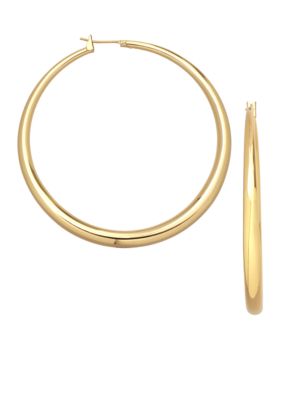 Belk Silverworks 24kt Over Fine Silver Plate 35mm Round Graduated Hoop Earrings