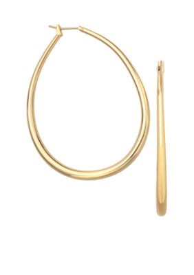 Belk Silverworks 24kt Over Fine Silver Plate 45mm Oval Graduated Hoop Earrings