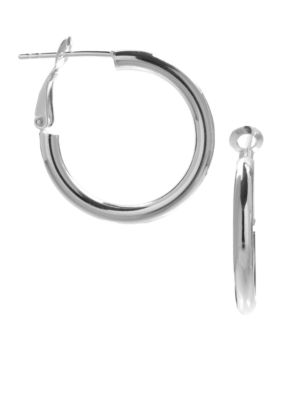 Belk Silverworks Silver Paddleback Hoop Earrings