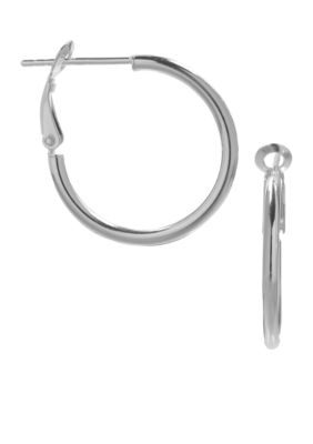 Belk Silverworks Milano Silver Paddleback Hoop Earrings