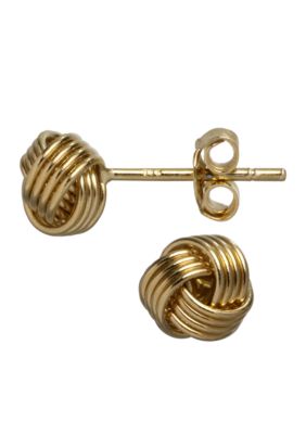 Belk Silverworks 24KT Gold Over Sterling Silver Love Knot Stud Earrings