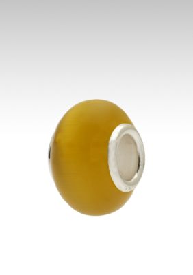 Belk Silverworks Yellow Cat Eye Glass Originality Bead