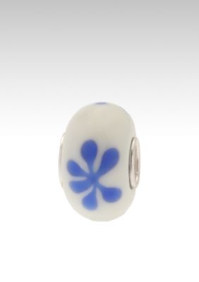 Belk Silverworks Dark Blue on White Glass Originality Bead