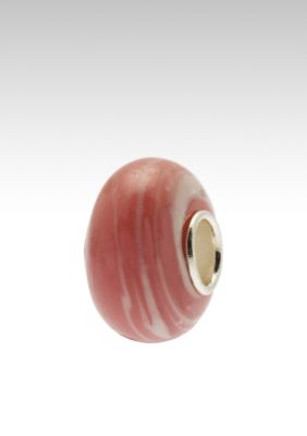 Belk Silverworks Pink with White Swirls Originality Bead