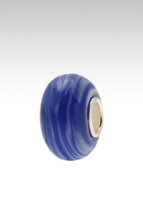 Belk Silverworks Dark Blue Swirl Glass Bead