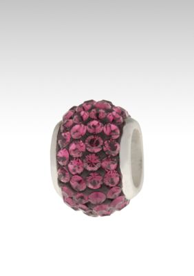 Belk Silverworks Round Pave Amythest Crystal Originality Bead