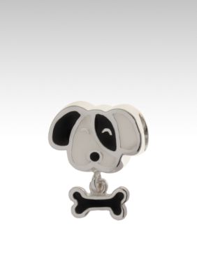 Belk Silverworks Black and White Dog with Bone Originality Bead