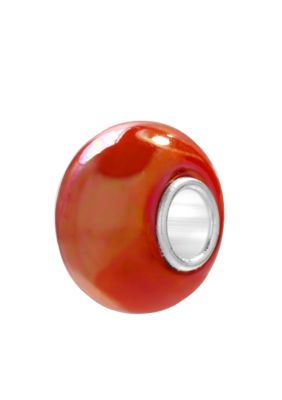 Belk Silverworks Orange Iridescent Glass Originality Bead