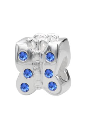 Belk Silverworks Blue Crystal Butterfly Originality Bead