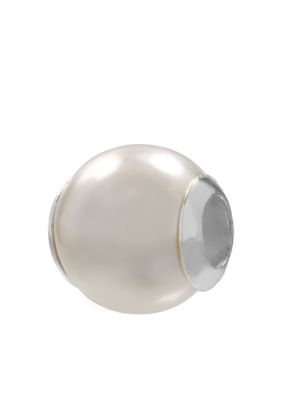 Belk Silverworks White Glass Pearl Originality Bead