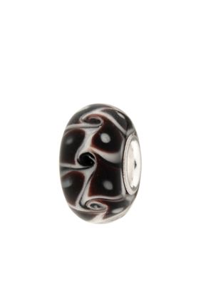 Belk Silverworks Black and White Swirl Pattern Glass Originality Bead