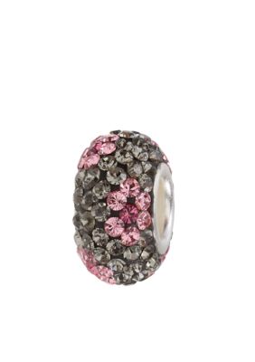 Belk Silverworks Grey & Pink Crystal Originality Bead