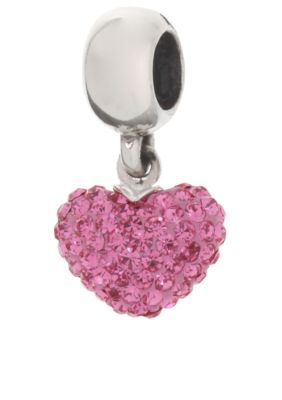 Belk Silverworks Pink Crystal Heart Originality Charm