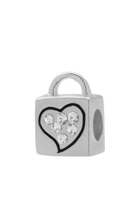 Belk Silverworks Heart Lock with Crystals Originality Bead