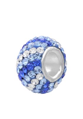Belk Silverworks Blue Crystal Diagonal Stripe Originality Bead