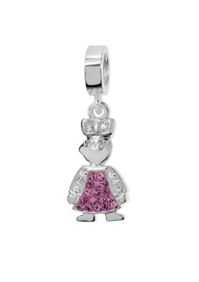 Belk Silverworks Pink Crystal Girl Originality Charm