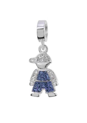 Belk Silverworks Blue Crystal Boy Originality Charm