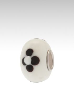 Belk Silverworks Black and White Glass Originality Bead
