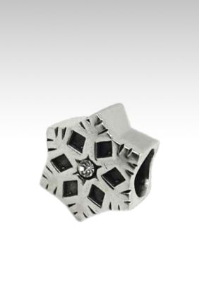 Belk Silverworks Cubic Zirconium Snowflake Originality Bead