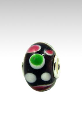 Belk Silverworks Purple with Pink and Green Dots Originality Bead