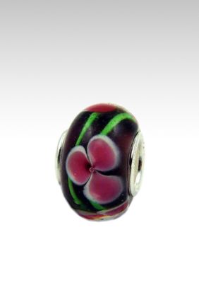 Belk Silverworks Pink Flower Glass Originality Bead