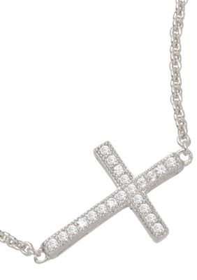 Belk Silverworks Fine Silver Plated Sideways Cross Necklace