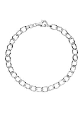 Belk Silverworks Oval Link 7.5-Inch Originality Charm Bracelet
