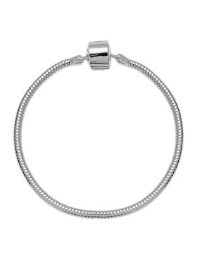 Belk Silverworks Bonded Snake 7.5 in. Originality Bead Bracelet