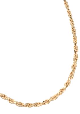 Belk Silverworks 24KT Gold Over Milano Silver 20 Inch Rope Chain