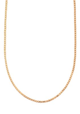 Belk Silverworks 24kt Gold Over Milano Silver 20 Inch Box Chain