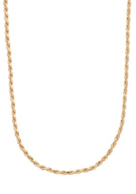 Belk Silverworks 24kt Gold Over Milano Silver 16 Inch Rope Chain
