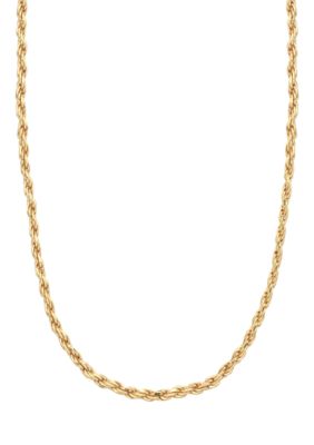 Belk Silverworks 24kt Gold Over Milano Silver 20 Inch Rope Chain