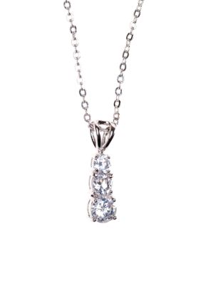 New Directions Cubic Zirconia Stone Journey Pendant Necklace