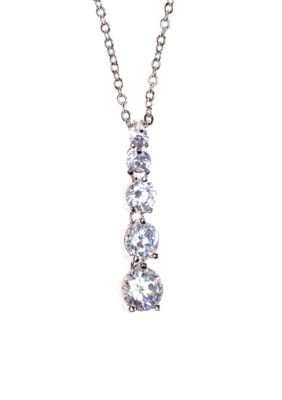 New Directions 5 Stone CZ Journey Pendant Necklace
